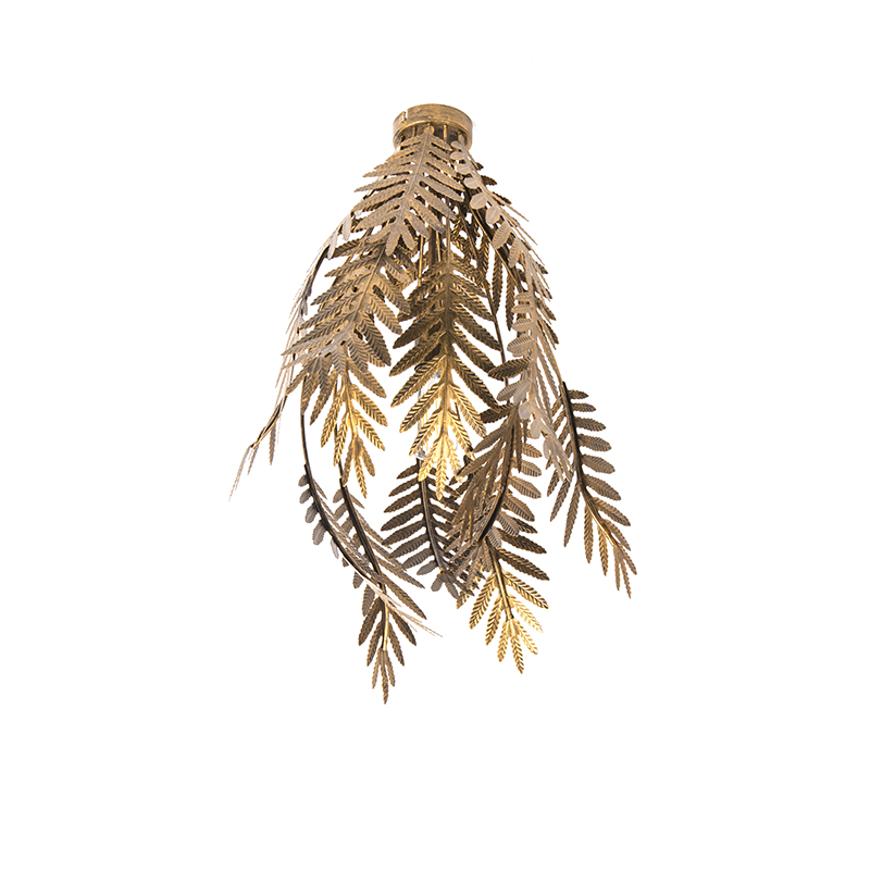 QAZQA Vintage plafondlamp goud 45 cm langwerpig - Botanica