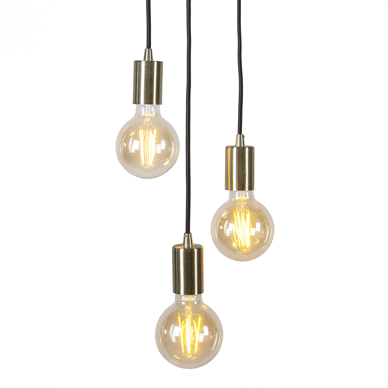 QAZQA Art deco hanglamp goud 3-lichts - Facil