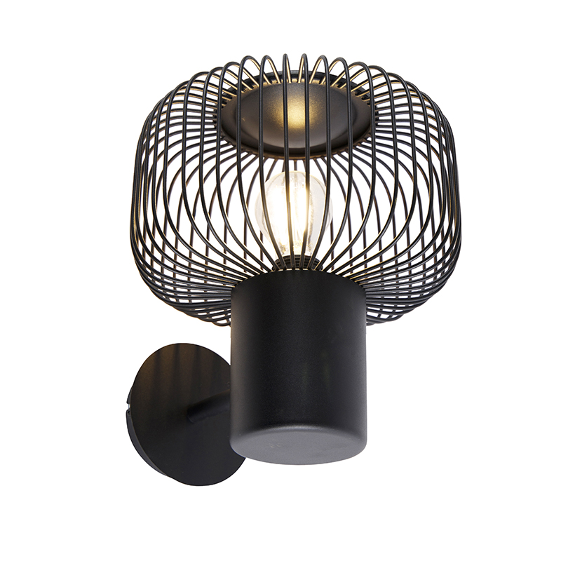 QAZQA Design wandlamp - Baya - Zwart