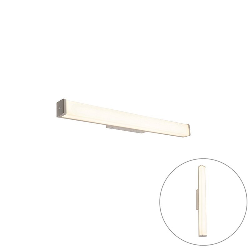 QAZQA Moderne badkamer wandlamp staal 62 cm IP44 - Cascada