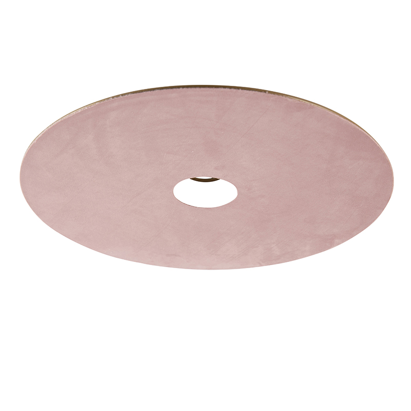 QAZQA Velours platte lampenkap met goud 45 cm - Roze
