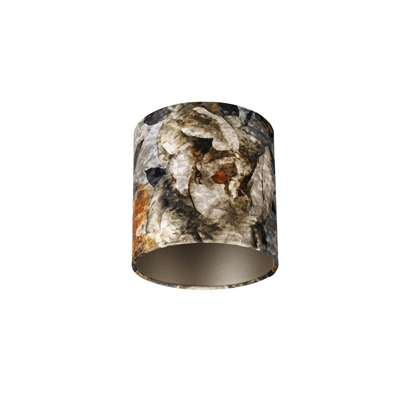 QAZQA Velours lampenkap bloemen dessin 20/20/20