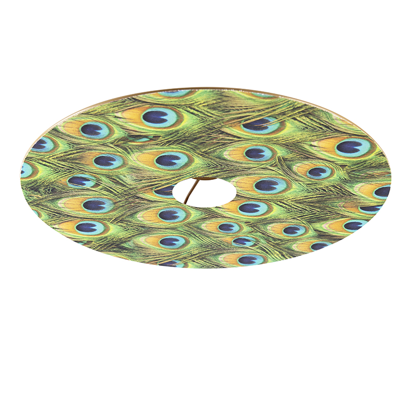 QAZQA Velours platte lampenkap pauw dessin met goud 45 cm