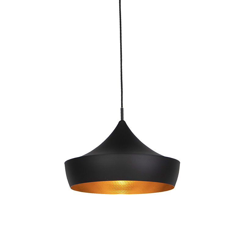 QAZQA Scandinavische hanglamp met goud - Depeche-Paul - Zwart