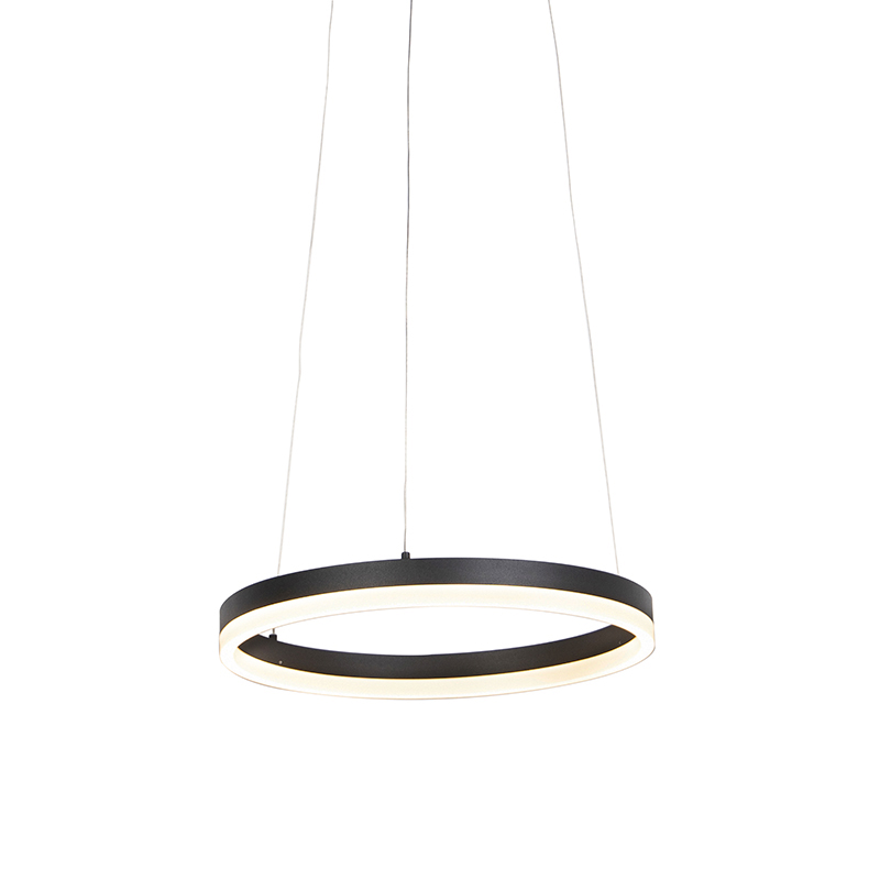 QAZQA Design hanglamp 40 cm incl. LED 3-staps dimbaar - Anello - Zwart