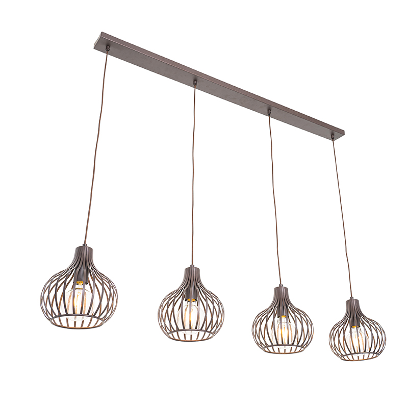 QAZQA Moderne hanglamp 4-lichts - Saffira - Bruin