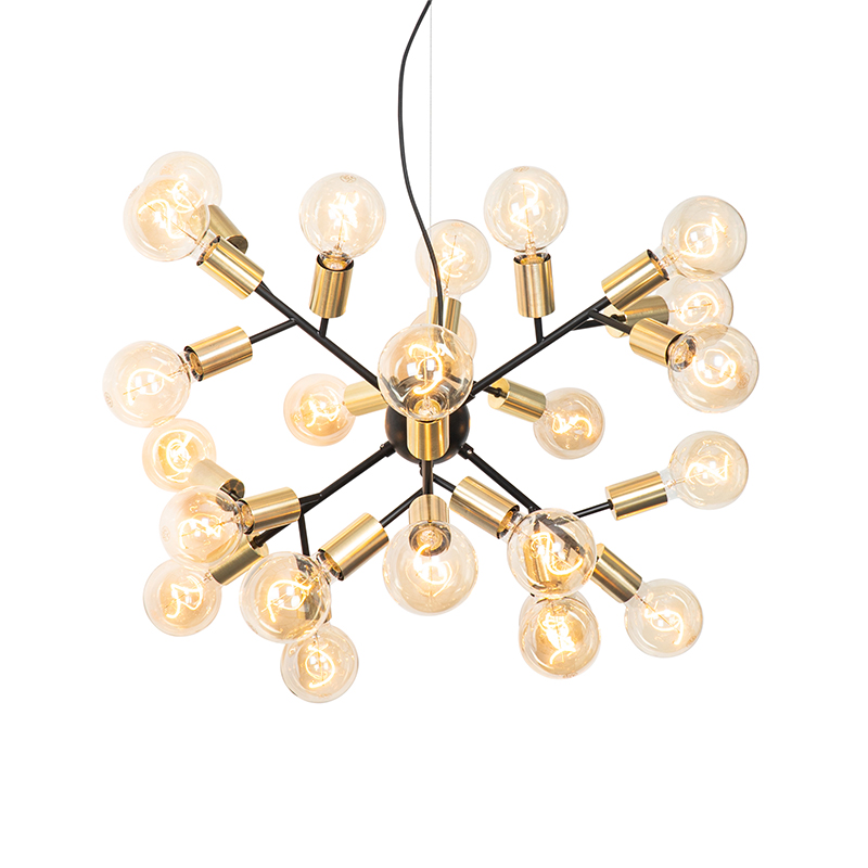 QAZQA Design hanglamp met goud 24-lichts - Juul - Zwart
