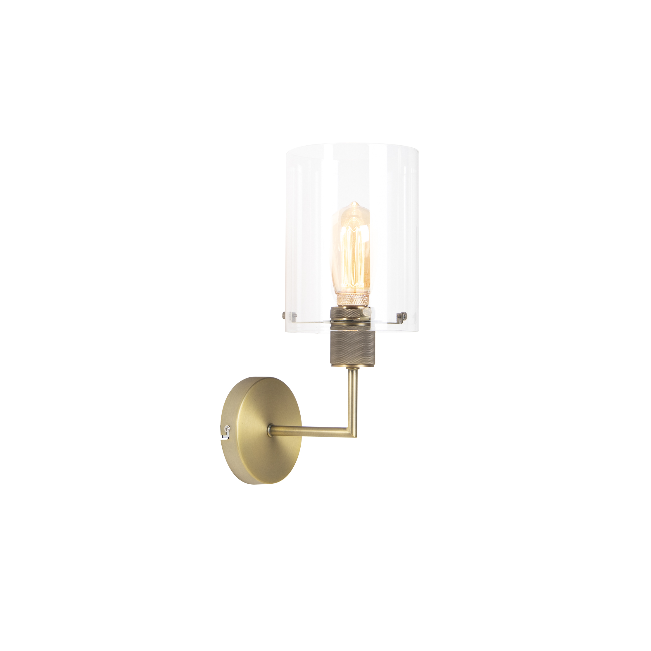 QAZQA Moderne wandlamp brons met glas - Dome