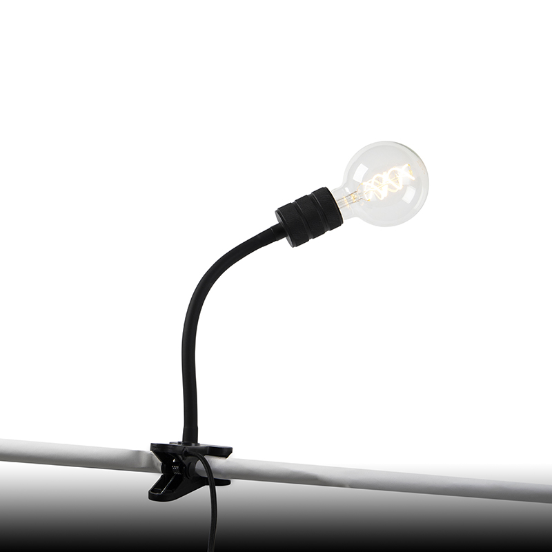 QAZQA Moderne klemlamp met flexarm - Cavalux - Zwart