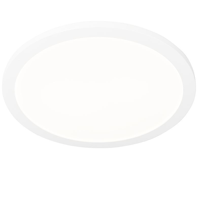 QAZQA Plafonnière wit 40cm rond incl. LED 3-staps dimbaar IP44 - Steve