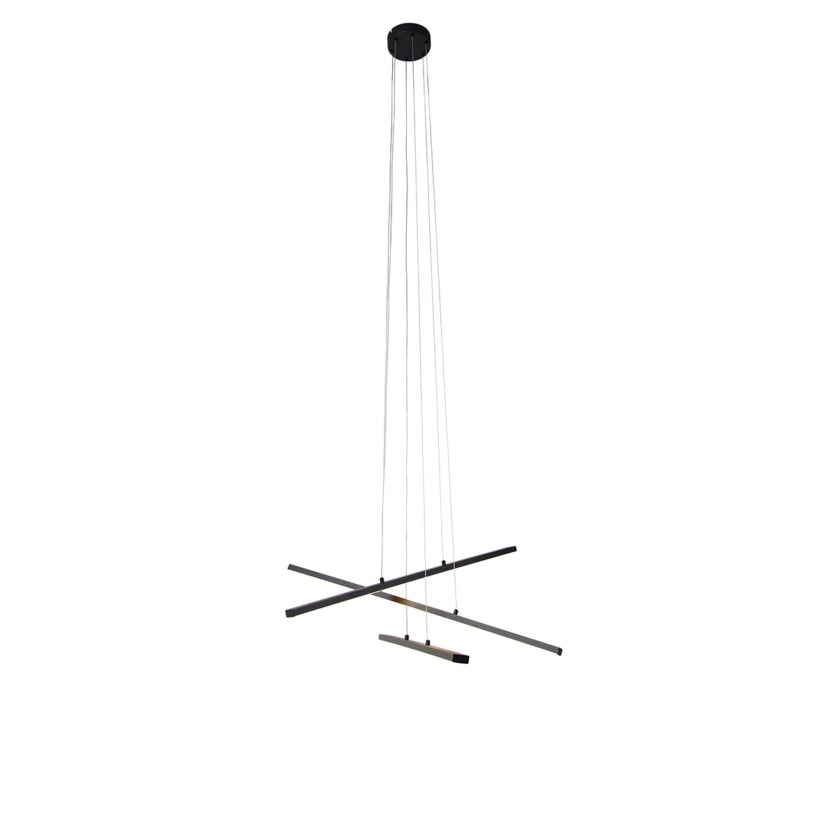 QAZQA Hanglamp incl. LED 3-staps dimbaar 6-lichts - Jolanta - Zwart