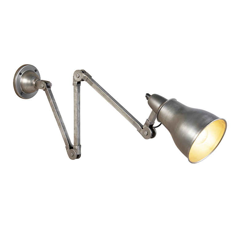 QAZQA Industriële wandlamp verstelbaar - Mersey - Grijs