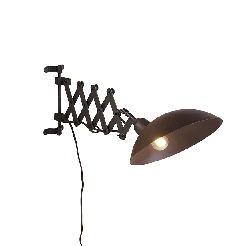 QAZQA Industriële wandlamp brons met zwart - Tyne