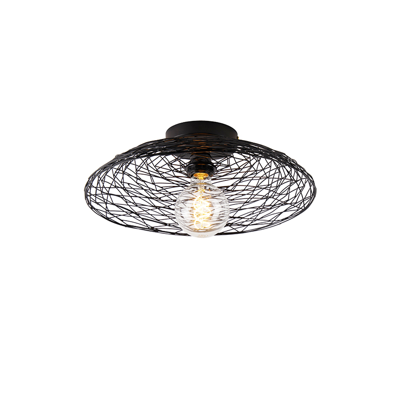 QAZQA Oosterse plafondlamp 40 cm - Glan - Zwart