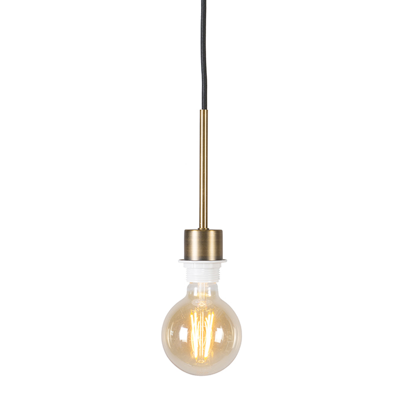 QAZQA Moderne hanglamp brons met zwarte kabel - Combi 1
