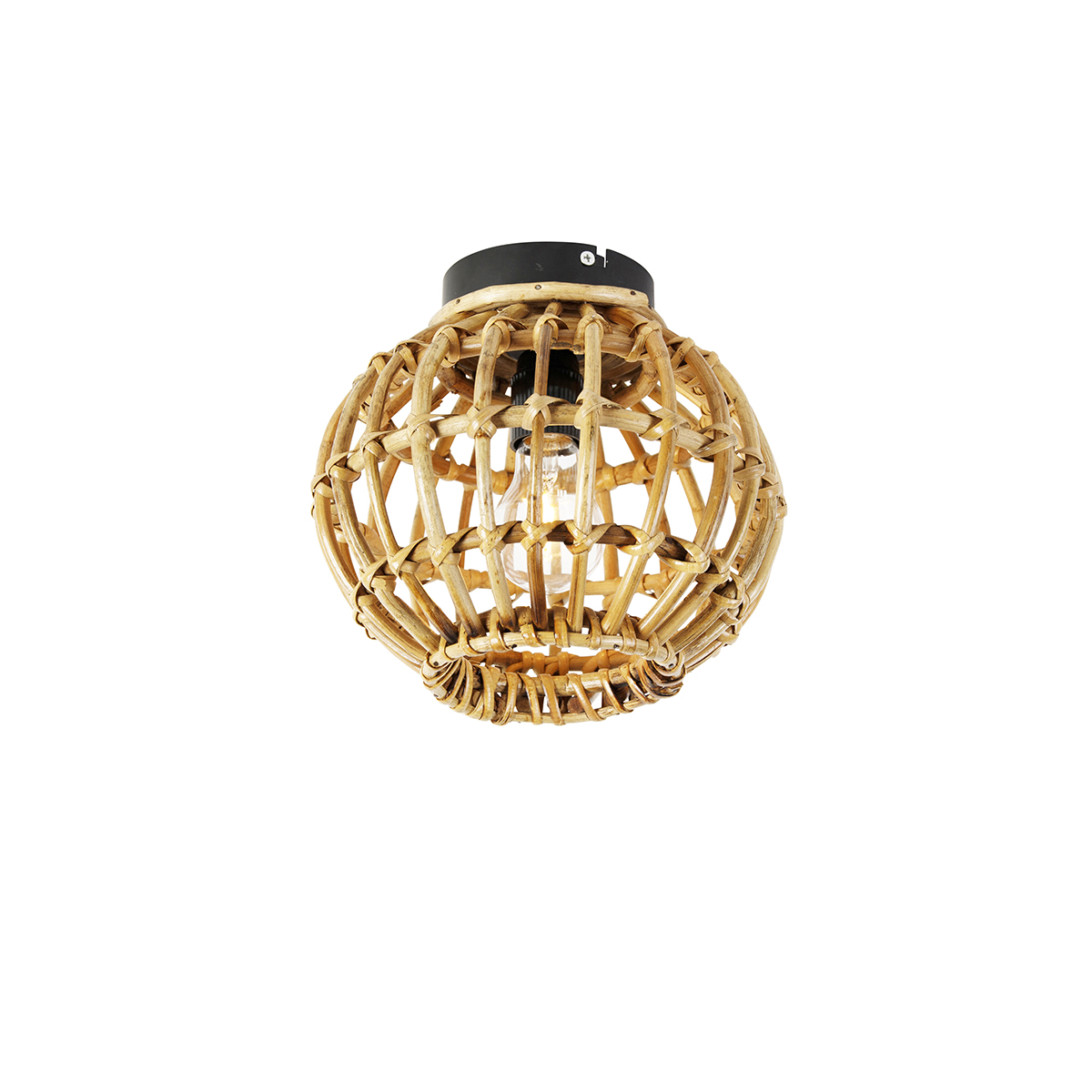 QAZQA Landelijke plafondlamp bamboe 25 cm - Canna