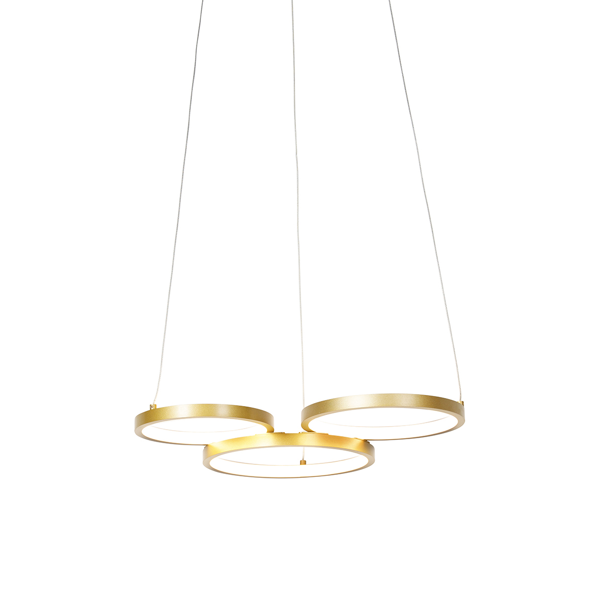 QAZQA Hanglamp incl. LED 3-staps dimbaar 3-lichts - Rondas - Goud