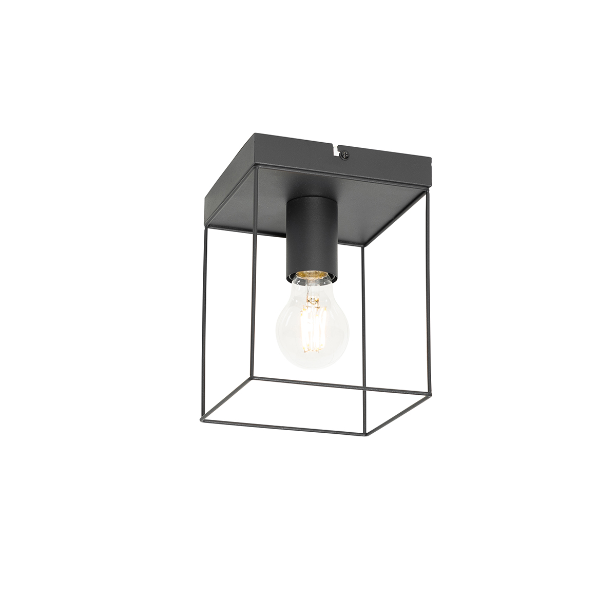 QAZQA Minimalistische plafondlamp - Kodi - Zwart