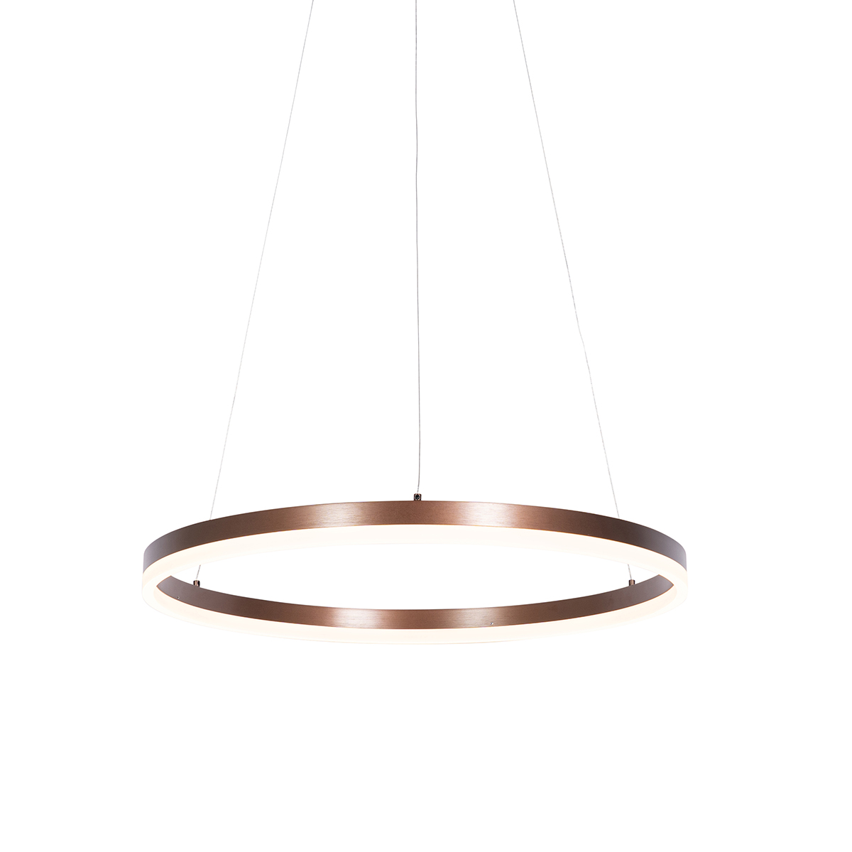 QAZQA Hanglamp donkerbrons 60 cm incl. LED 3-staps dimbaar - Anello