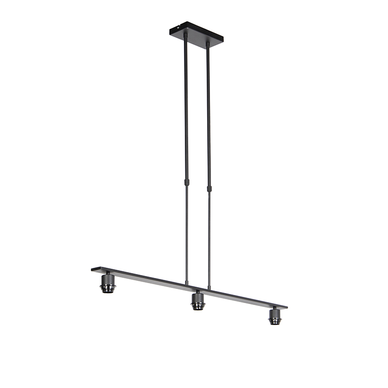 QAZQA Hanglamp zonder kap - Combi 3 Deluxe - Zwart