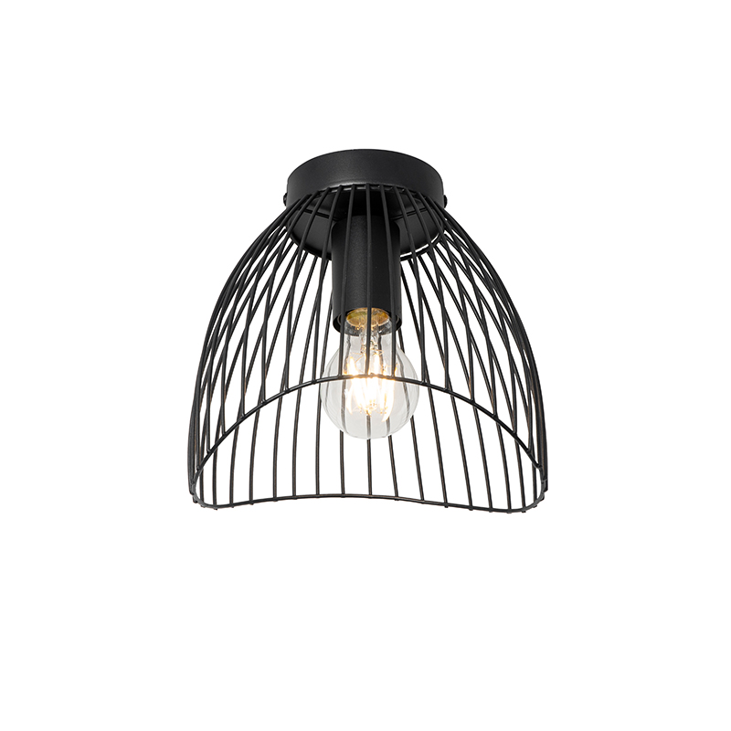 QAZQA Design plafondlamp 20cm - Pua - Zwart