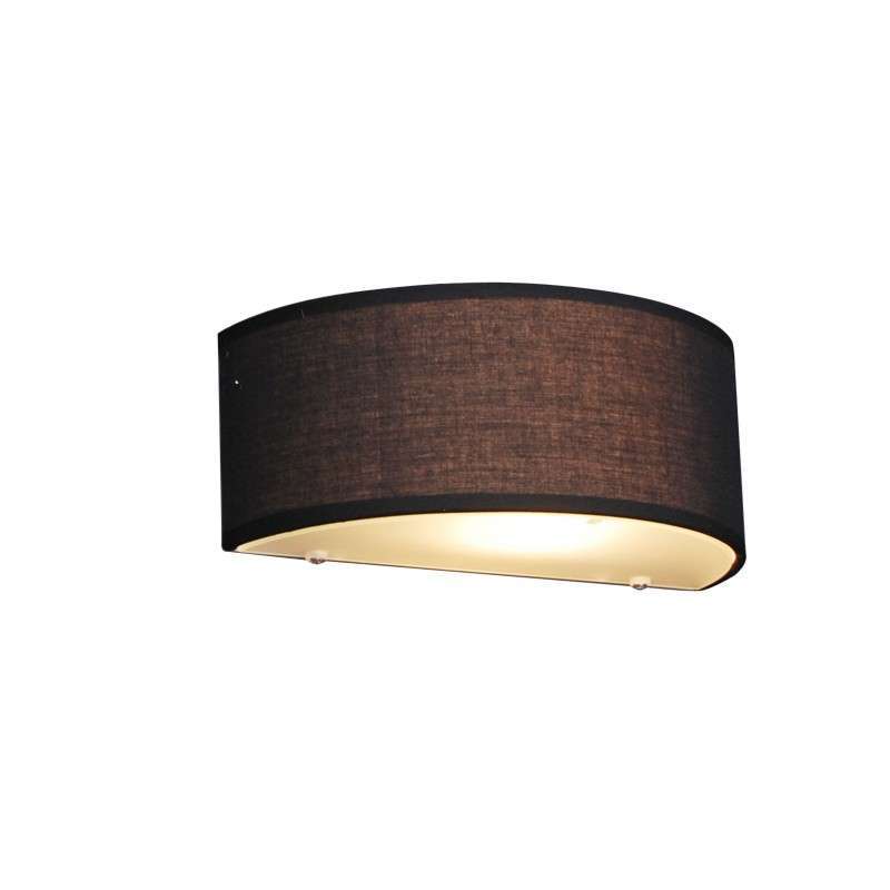 QAZQA Landelijke wandlamp half rond - Drum - Zwart