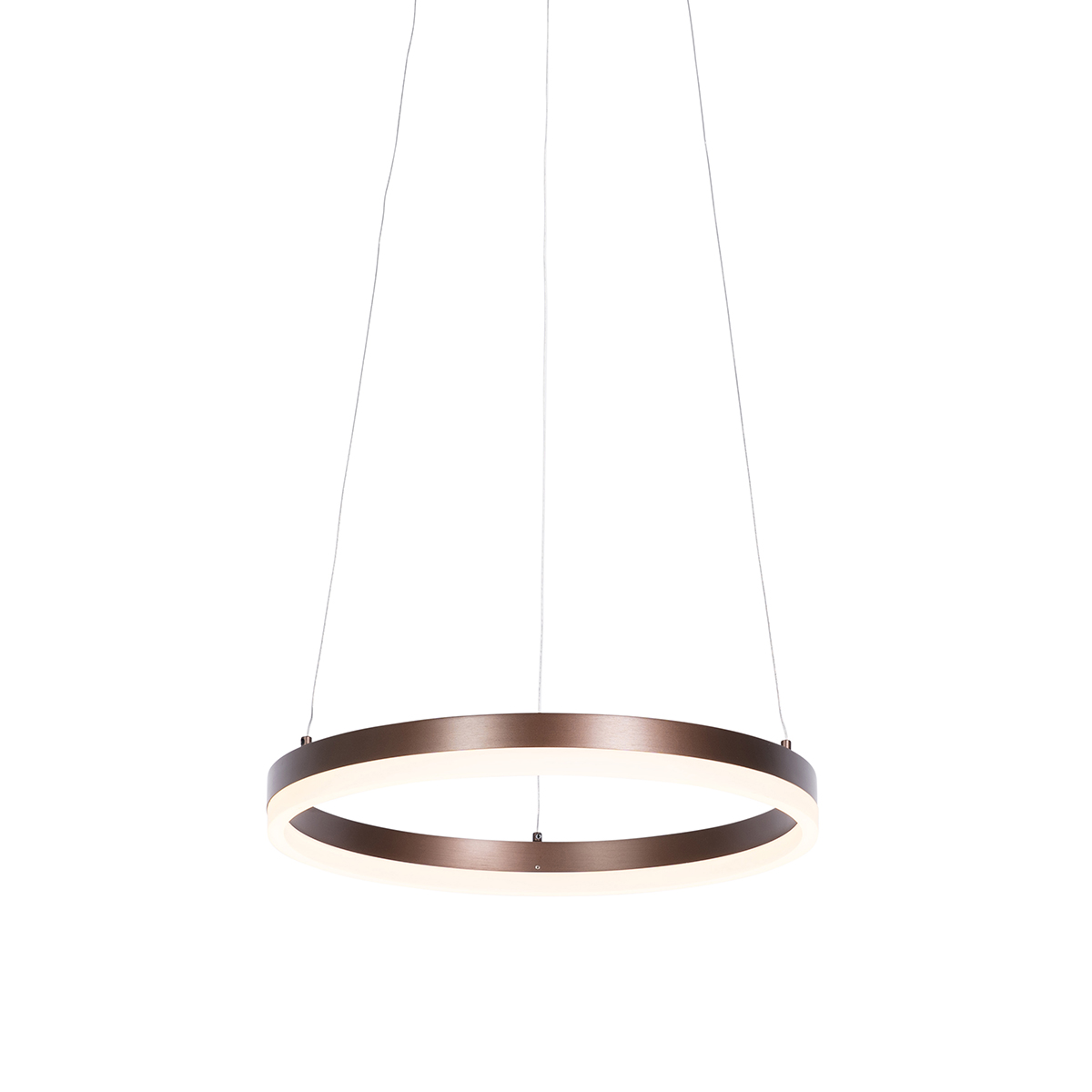 QAZQA Hanglamp donkerbrons 40 cm incl. LED 3-staps dimbaar - Anello