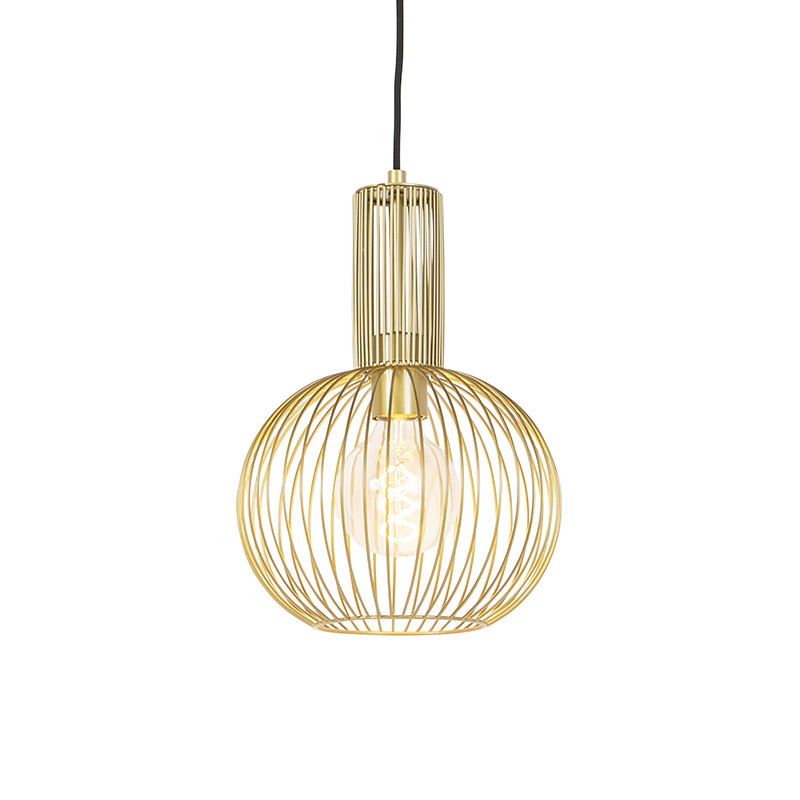 QAZQA Design hanglamp goud - Wire Whisk