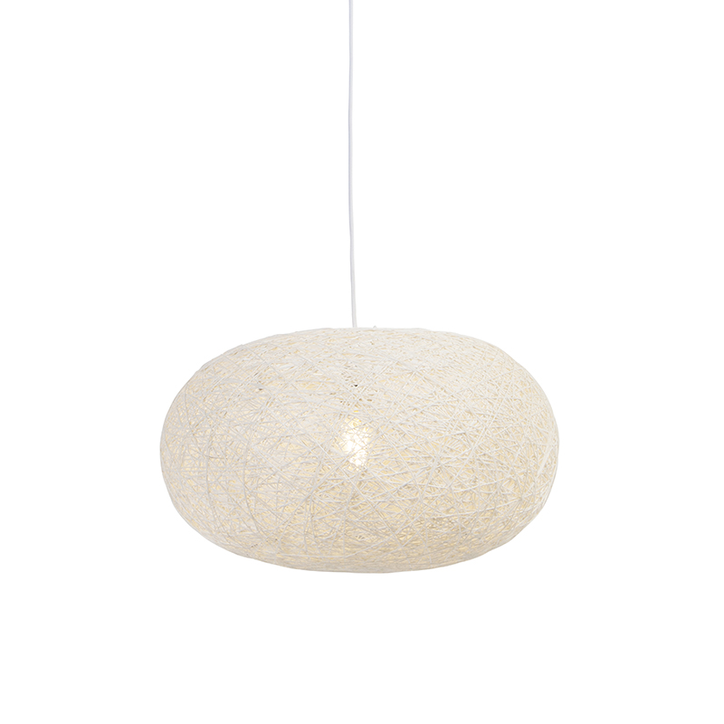 QAZQA Landelijke hanglamp wit 50 cm - Corda Flat