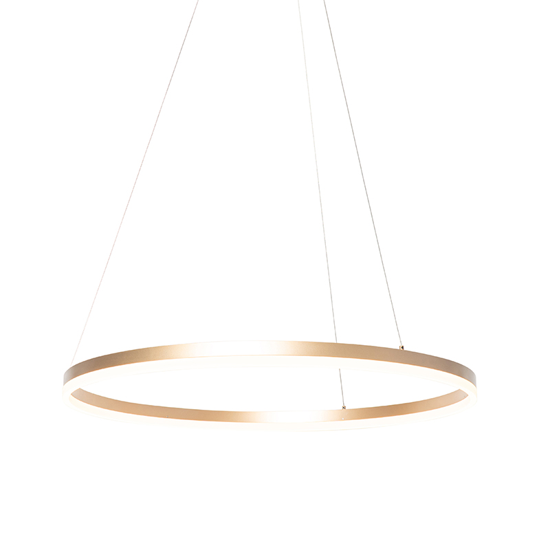 QAZQA Design hanglamp goud 80 cm incl. LED 3-staps dimbaar - Anello