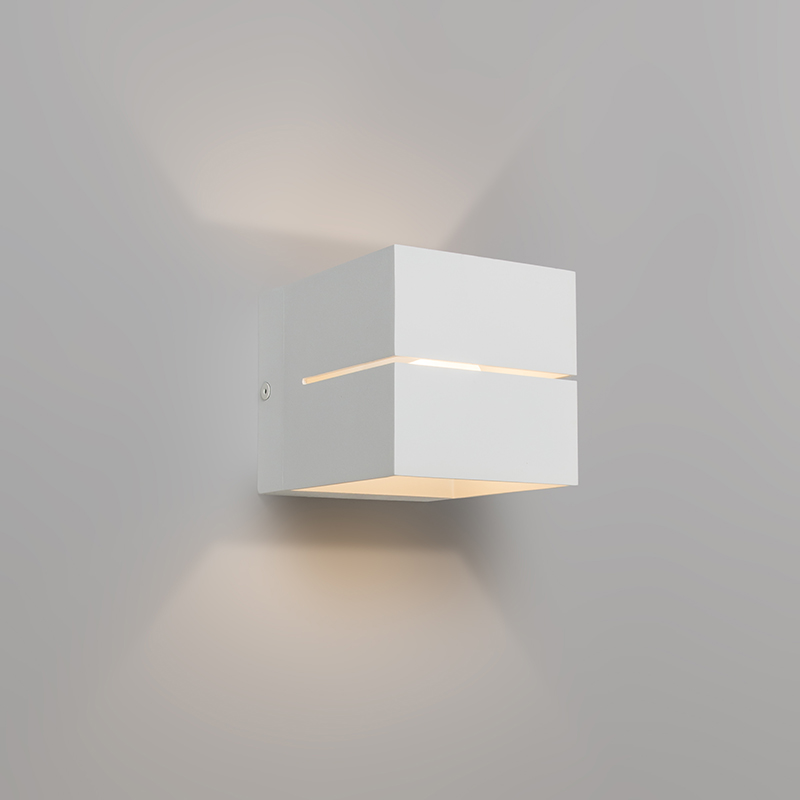QAZQA Moderne wandlamp wit 9,7 cm - Transfer Groove