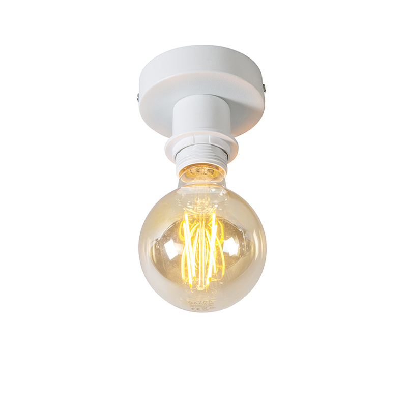 QAZQA Plafondlamp wit - Combi