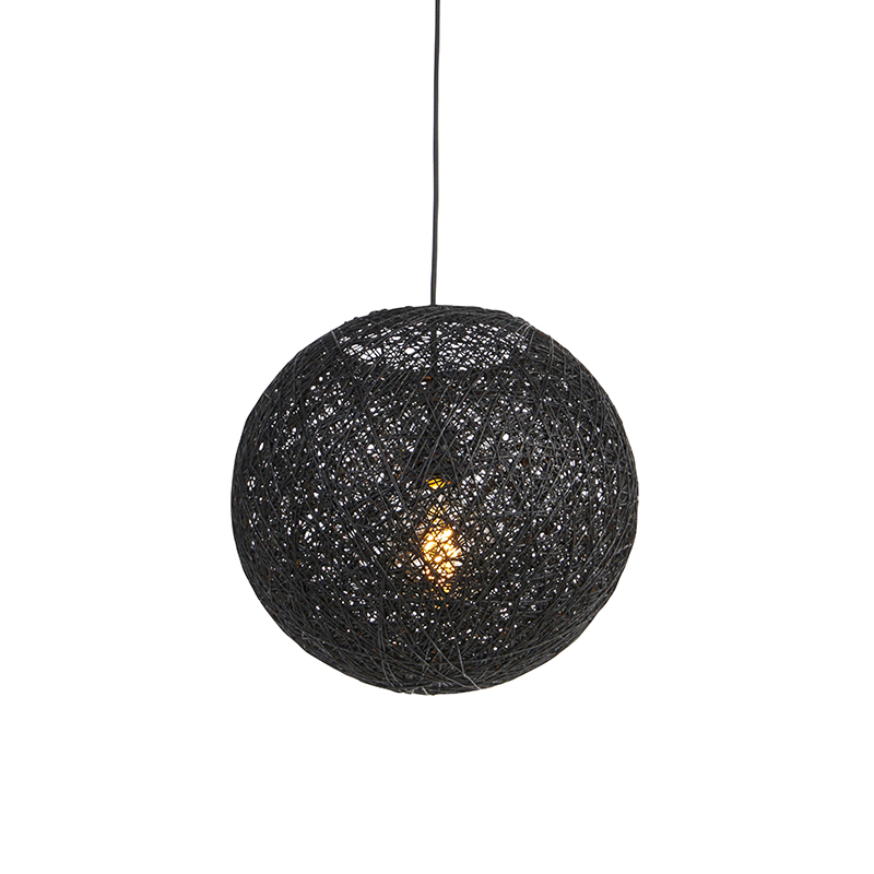 QAZQA Hanglamp 35 cm - Corda - Zwart