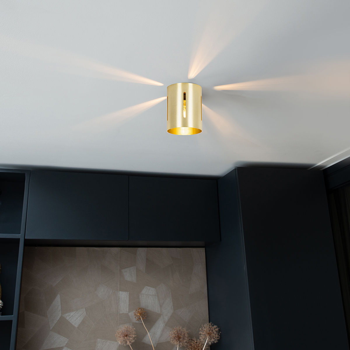 QAZQA Design plafondlamp goud - Yana
