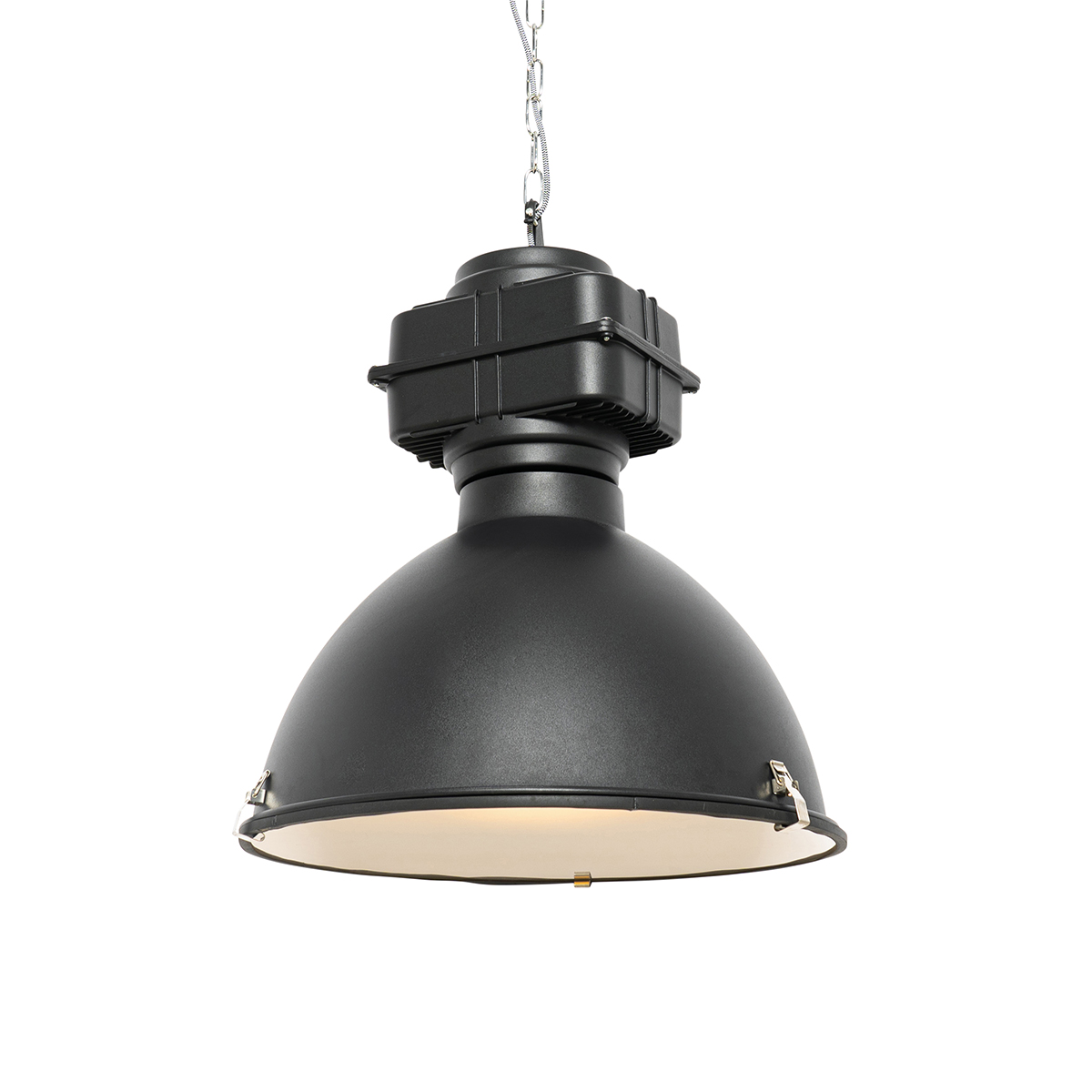 QAZQA Industriële hanglamp 53,5 cm - Sicko - Zwart