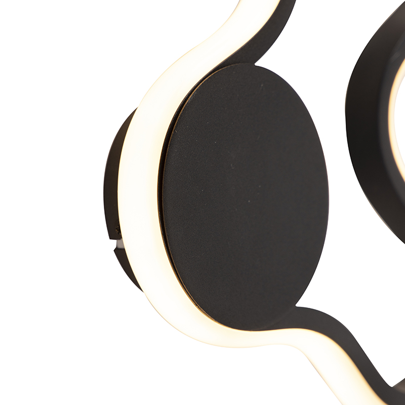 QAZQA Moderne wandlamp incl. LED - Plomp - Zwart