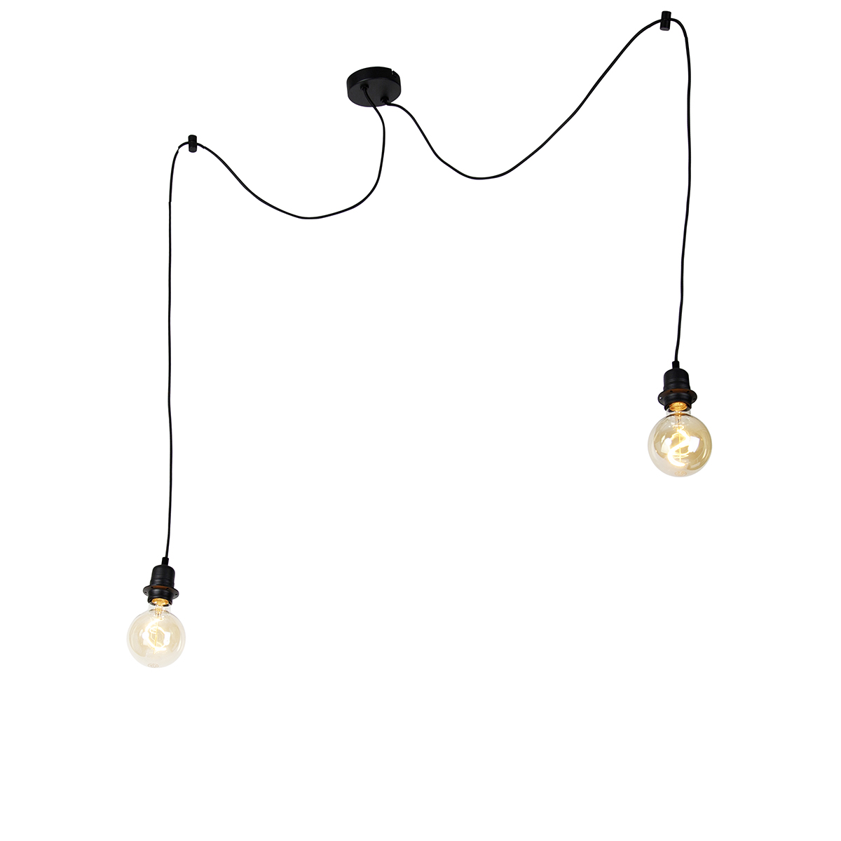 QAZQA Hanglamp 2-lichts - Cava - Zwart