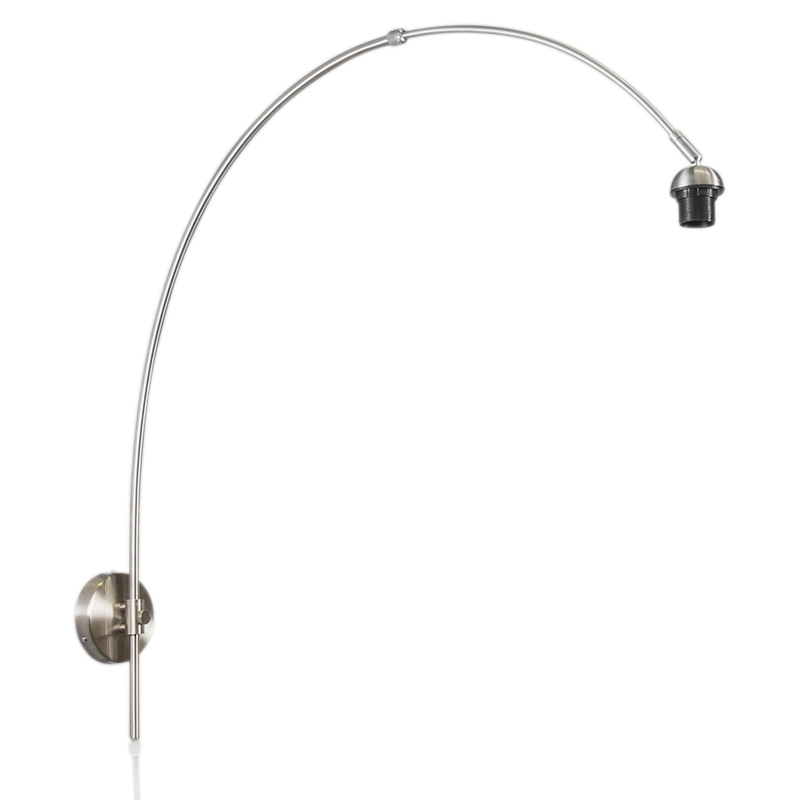 QAZQA Moderne wandlamp staal zonder kap - Boog