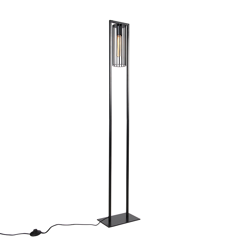 QAZQA Moderne vloerlamp - Balenco Wazo - Zwart