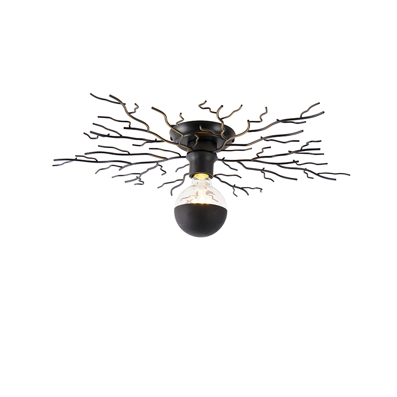 QAZQA Landelijke plafondlamp 60 cm - Forest - Zwart