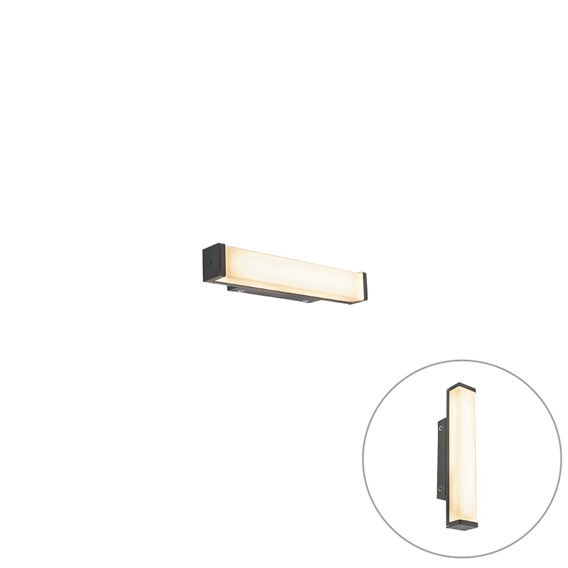 QAZQA Wandlamp 32 cm IP44 - Cascada - Zwart