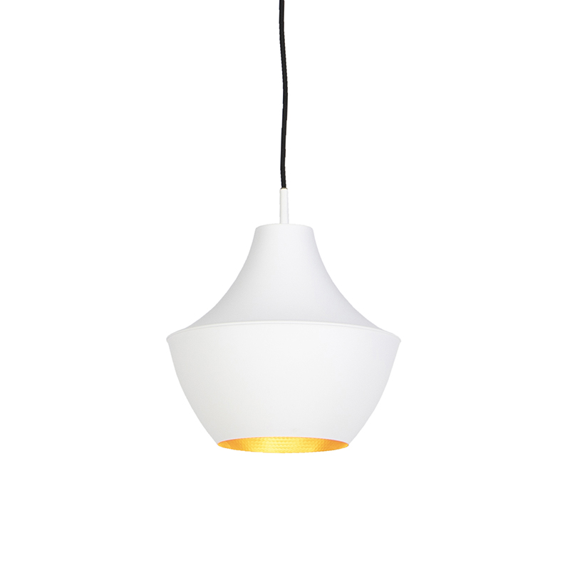 QAZQA Scandinavische hanglamp wit met goud - Depeche-Jarred