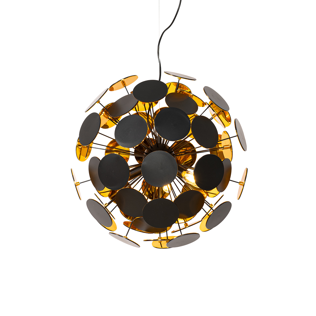 QAZQA Design hanglamp en goud - Cerchio - Zwart