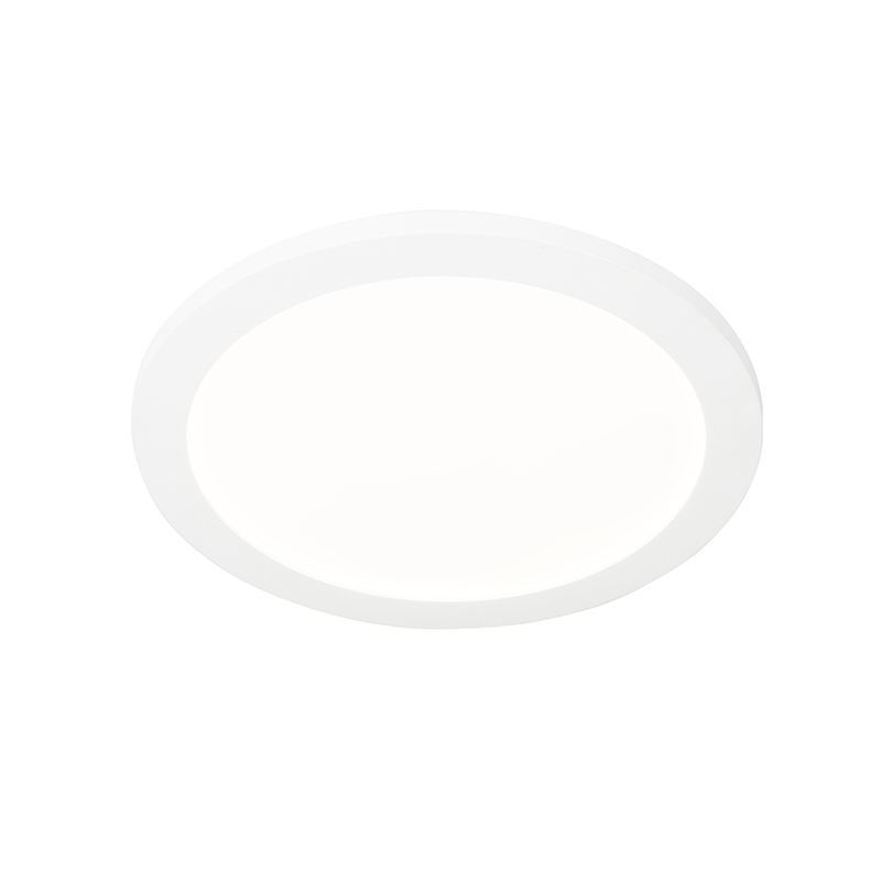 QAZQA Plafonnière wit 30cm incl. LED 3-staps dimbaar IP44 - Steve