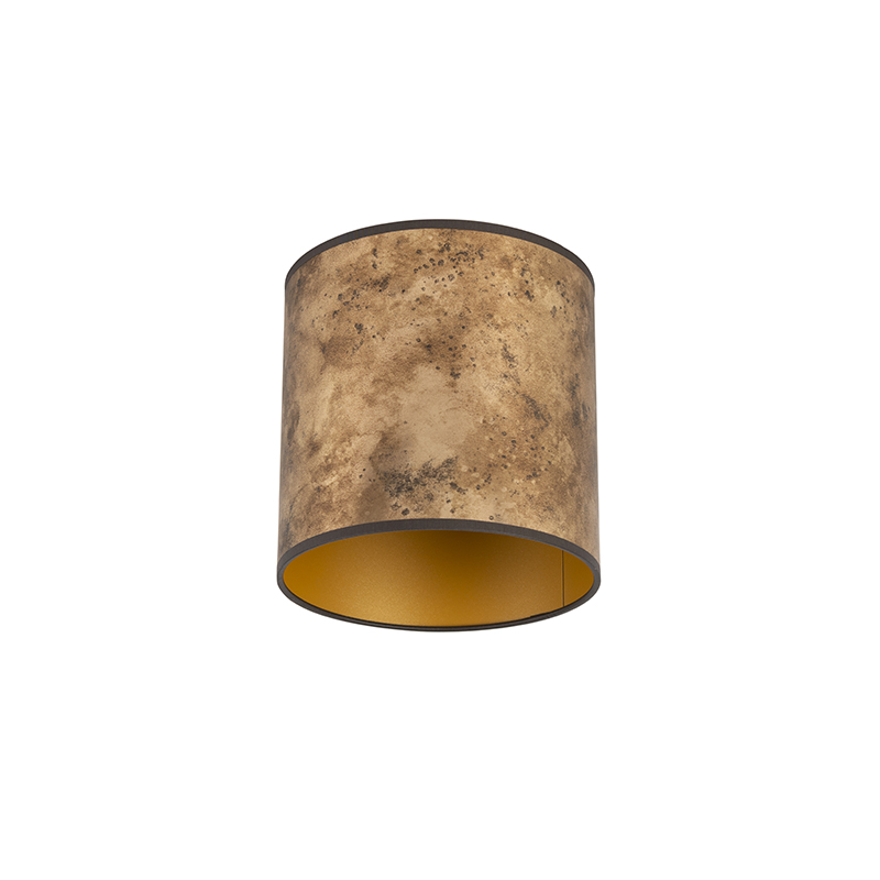 QAZQA Lampenkap brons 20/20/20 met gouden binnenkant