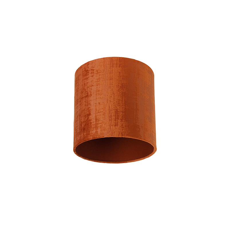 QAZQA Velours lampenkap rood 20/20/20 - Oranje