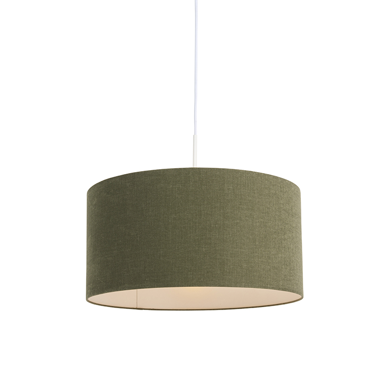 QAZQA Hanglamp wit mete kap 50 cm - Combi 1 - Groen