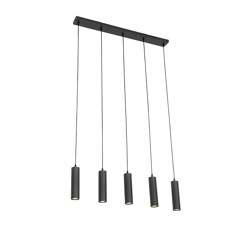 QAZQA Moderne hanglamp 5-lichts - Jeana - Zwart