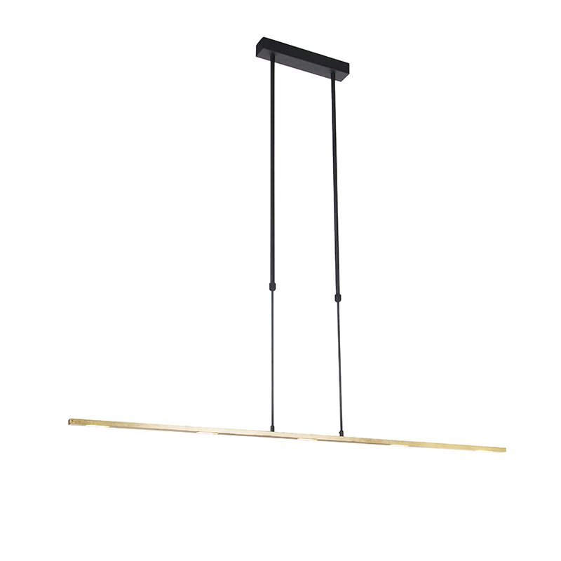 QAZQA Hanglamp zwart met goud incl. LED dimbaar - Bold