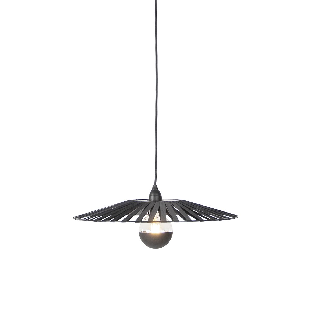 QAZQA Landelijke hanglamp 46 cm - Leia - Zwart